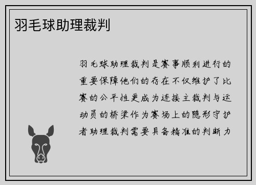 羽毛球助理裁判